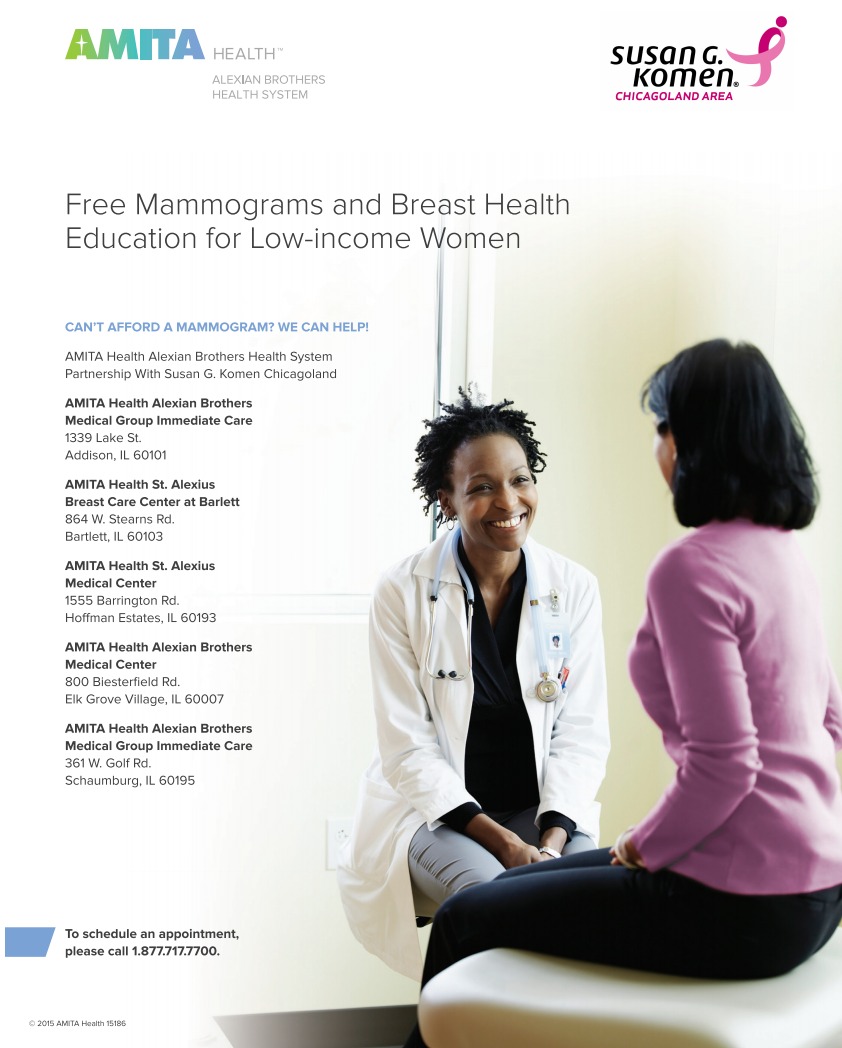 AMITA Health Mammogram Flyer